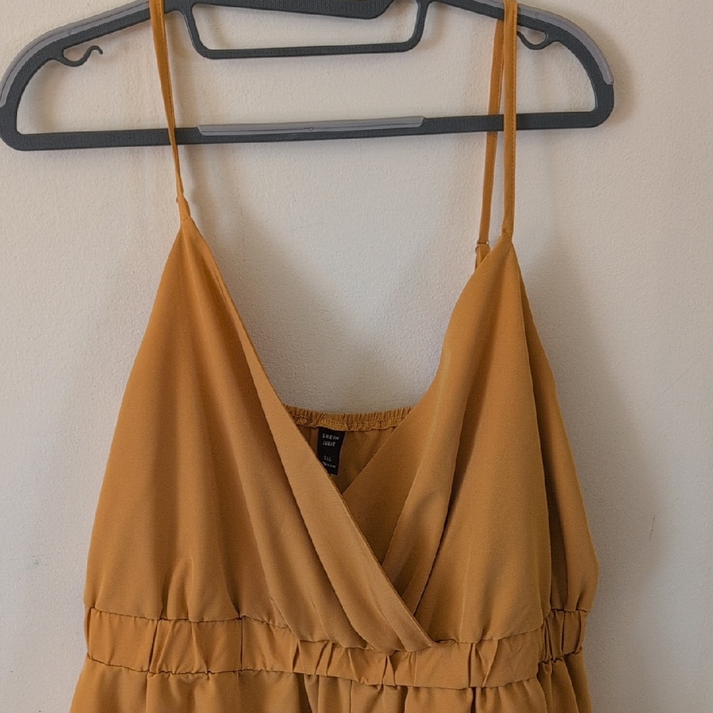 SHEIN Curve Mustard Yellow Romper